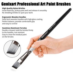 Angular Paint Brushes Set, 6 Pcs Angled Paintbrushes for Angle – 6 Pcs, Black