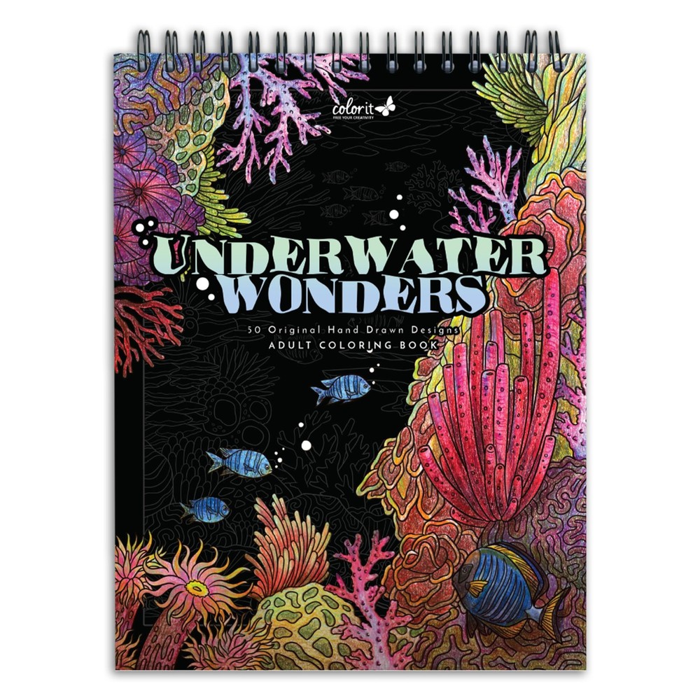 ColorIt Underwater Wonders Adult Coloring Book, 50 Under the Sea Coloring Pag…