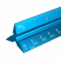 Rena Chris Architectural Scale Ruler: 12″ Imperial Aluminum Alloy 1, Blue