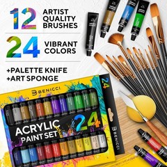 Affordable 24-Color Acrylic Paint Set with Brushes & Accessories – Perfect Gift!