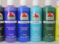 SALE Apple Barrel Acrylic Paint Rainbow SET; 7 Bottles,8 oz each. See Pictures.
