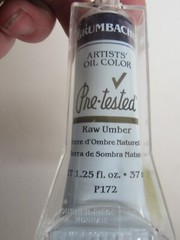 Grumbacher NOS Pre-Test Oil Color Paint, Raw Umber, 1.25 fl. oz. (NEW)