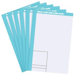 Harloon 6 Pcs 6.6 X 10 Inch Blank Comic Book 24 Comic Panels Draw It Yourself
