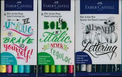 Faber-Castell Pitt Artist Pens Hand Lettering Sets 6 piece or 8 piece