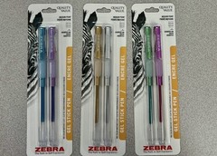 Zebra Gel Ink Stick Pens – 0.7mm – 6 Assorted Colors (3 packs of 2 pens)