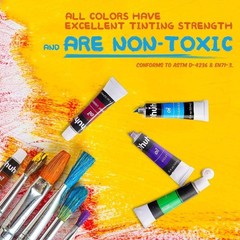 Oil Paint Set 24 Colors Non-Toxic for Canvas Painting Artists Beginners Kids