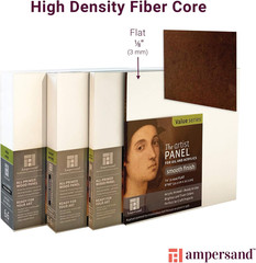Wood Gesso Artist Painting Panel: Primed Smooth, 5″ X 7″, 1/8″ Flat Profile