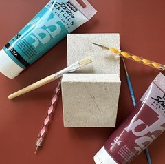 2 Medium Square Craft Stones 2.8″ – Tiles For Painting, engraving, DIY project