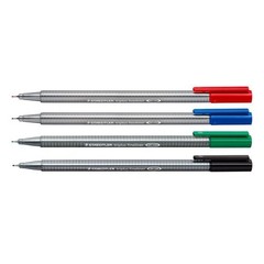 Staedtler Triplus Fineliners 0.3mm 4 Pack – Black Blue Red Green