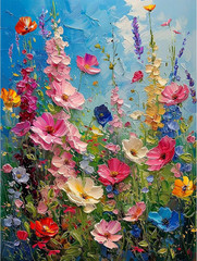 Wildflowers Paint by Numbers Kit for Adults – DIY Canvas Art 16x20in