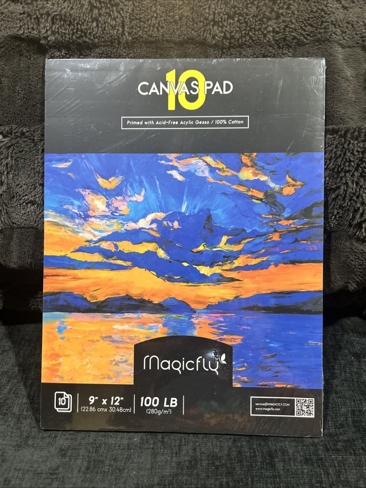 Magicfly 9”x12” 100% Cotton Canvas Pad 10 Sheets