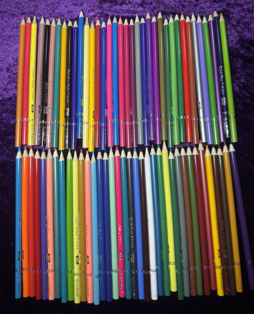 Kalour Colored Pencils Lot 70+ Mixed Colors Rich Pigment Soft Core