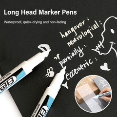 1X White Paint Marker Pen Waterproof Bike Car Tyre Tire Marker Permanent Pens@