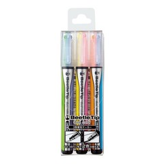 KOKUYO 2-color fluorescent marker, Beetle Tip Dual Color, 3 Pieces, 6 colors