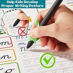 4 PCS Grooved Cursive Handwriting Workbook Kit Magic Reusable Ink Pens Kids