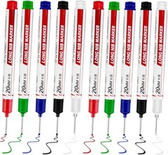 10 Pcs Waterproof Long Head Deep Hole Markers – Quick Drying Multi-Purpose Pens