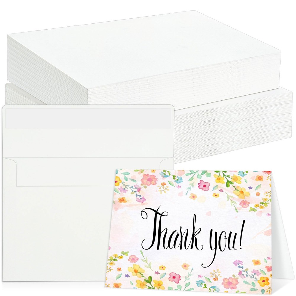 60 Sets Watercolor Cards with Envelopes 4×6 Inch 140LB Foldable Cardstock