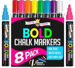 Bold Chalk Markers – Dry Erase Marker Pens – Liquid Chalk Markers for Chalkbo…