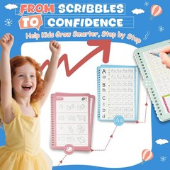 Magic Grooved Writing Books for Kids Ages 3-8 – Reusable Handwriting Practice…