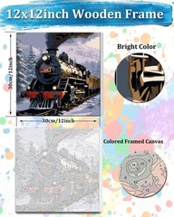 TOCARE Framed Paint by Numbers Kit for Adults 12″x12″Framed, TC-F-290
