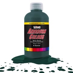 US Art Supply 8-Ounce Transparent Phtalo Green Airbrush Paint