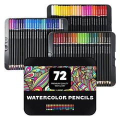 Watercolor Colored Pencils Professional 72 PCS Set Art Coloring Painting