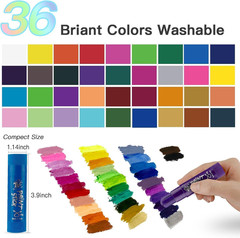 TBC The Best Crafts Paint Sticks,36 Classic Colors, Washable, Non-Toxic, Tempera