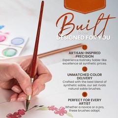 8-Piece Maestro Series Kolinsky Sable Watercolor Paint Brushes Set