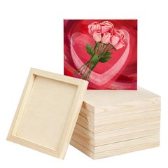8 Pack 6 x 6 inch Wood Panel Boards,Unfinished Frames 6″×6″ 8 Pack, wood