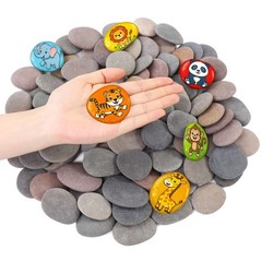 12 PCS Large 2.103.30 Inch Smooth Natural River Painting Rocks Flat Stones