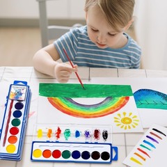 72 Pack Watercolor Paint Set Bulk,8 Colors Washable WaterColor Paint for , Wa…