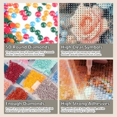 Cross Diamond Art Kits for Adults – Round Diamond Dots Painting Kit, 5D Full D