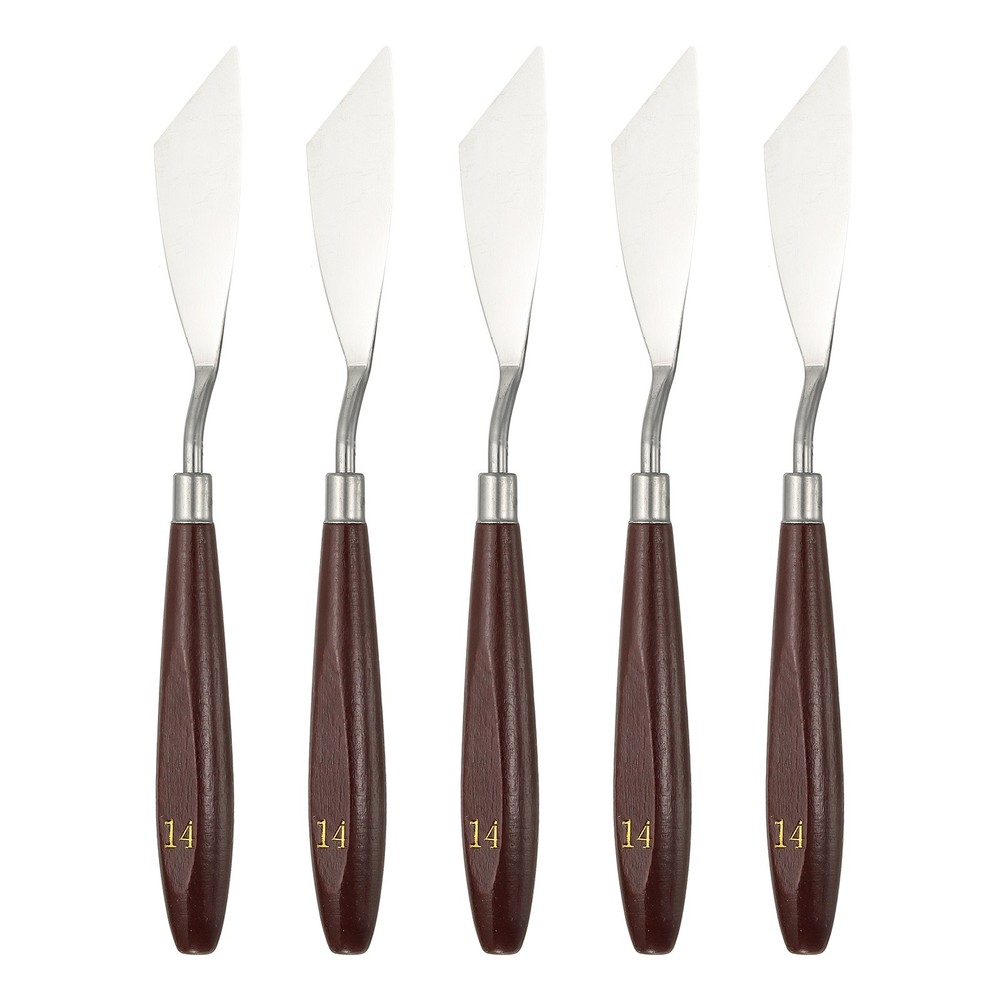 5pcs Painting Palette Knife 2.76 x 0.91 Inch Stainless Steel with Wood Handle