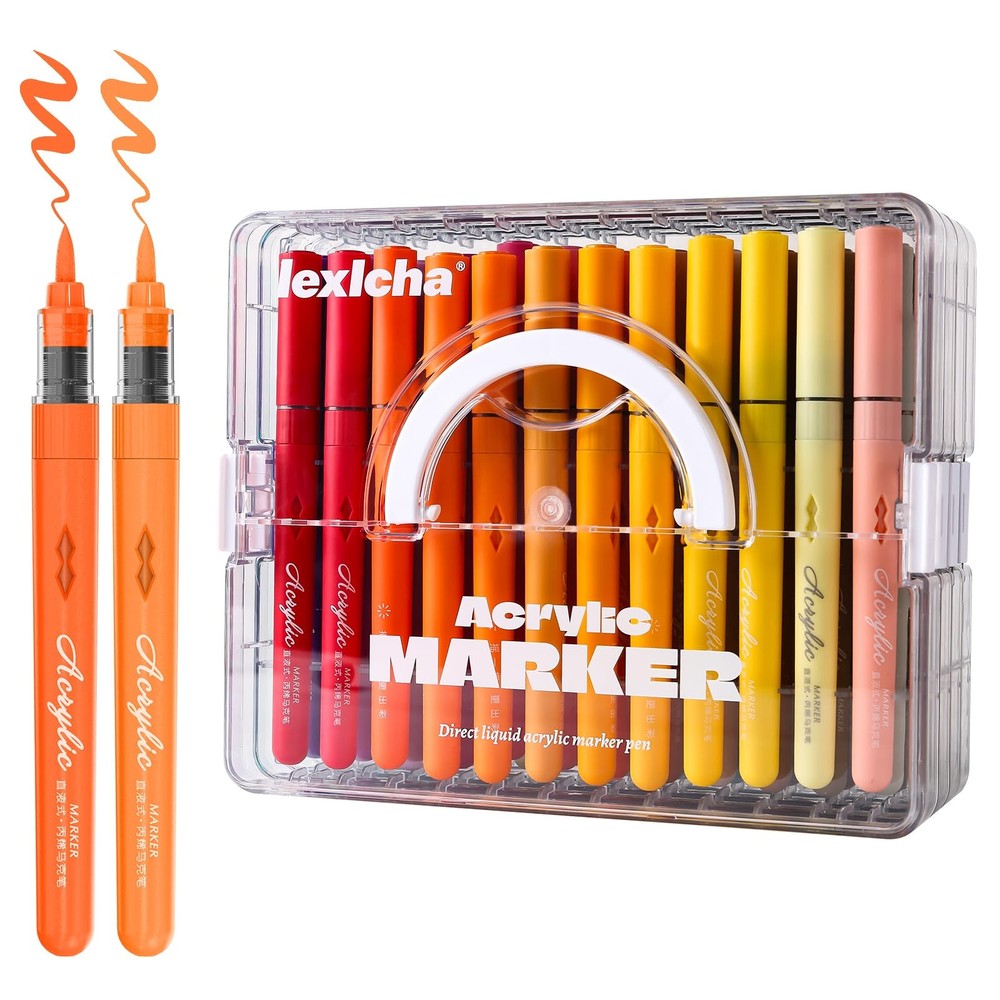 48 Colors Acrylic Markers Pens with Portable Storage Case
