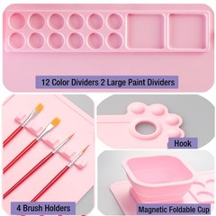 Silicone Painting Mat,Painting Stations Kit [1x Apron,1 Pair Oversleeve,20 Pi…