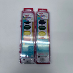 2set- Charles Leonard, Inc. Semi-Moist Watercolor Paint Set, Oval Pan with Brush
