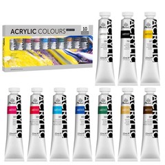 10 PCS Heavy Body Thick Acrylic Paint Slow Drying Artist Tubes Fits 2 Oz