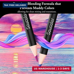 Soucolor 72-Color Colored Pencils for Adult Coloring Books, Soft Core, Back to S