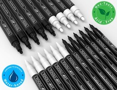 Acrylic Paint Markers – 12 Extra-Fine & 9 Medium Tips for Rock Painting