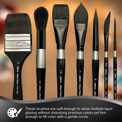 3100ST4 Black Velvet Voyage Travel round Paint Brush for Watercolor, Detail and