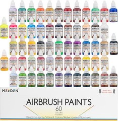 Ready-to-Spray 60 Color Acrylic Airbrush Paint Kit – Odor-Free & Water-Based