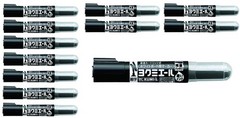 KOKUYO Yokumieru Board Marker, Direct Ink Cartridge Type, Fine Tip, Black, 12 Pi