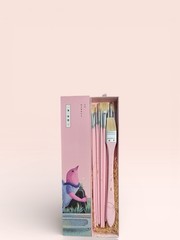 Miya Himi 10pc Paint Brush Set Pink Artist Brushes Long Handle New
