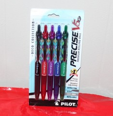 Pilot Precise V5 RT Pens 0.5mm Extra Fine Assorted Ink 6 Pack Deco Collection