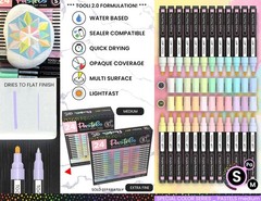 TOOLI-ART Special Colors Acrylic Paint Markers Pens for Rock Painting & Multi-Su