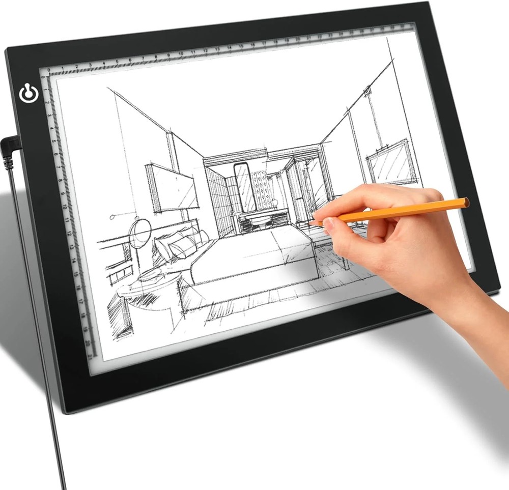 A4 LED Copy Board Tracing Light Box, Adjustable Brightness Artcraft LED Trace Li