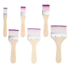 6 Pcs 5.4/5.7/5.9/6.2/6.5/7 in Paint Brush Set Nylon Bristle, Purple/White