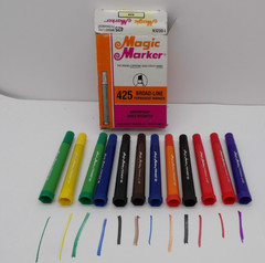 Vintage Magic Marker Permanent JS 425 Assorted Colors STINKY LOT of 12