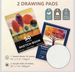 175 Piece Deluxe Art Set W/Oil Pastels, Crayons, Acrylic Paints, Brushes. & More
