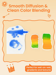 24 Colors Watercolor Paint Set, Intermediate Watercolor with Smooth Mixing Vibra